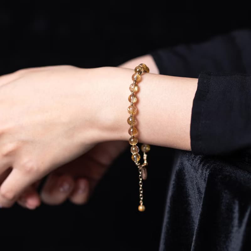 6A金鈦晶金髮晶14KGF手鍊