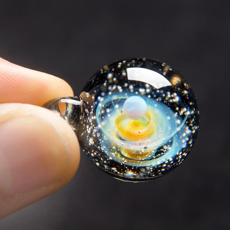 【原創宇宙琉璃項鍊】日本銀河玻璃吊墜聖誕星空送禮生日飾品禮物