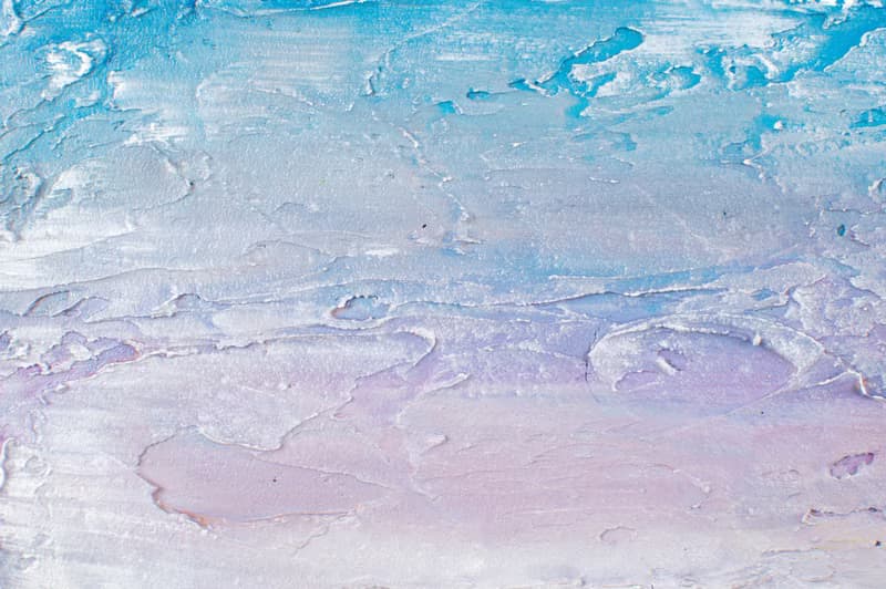 Small abstract painting from the artist, a landscape in blue and grey shades