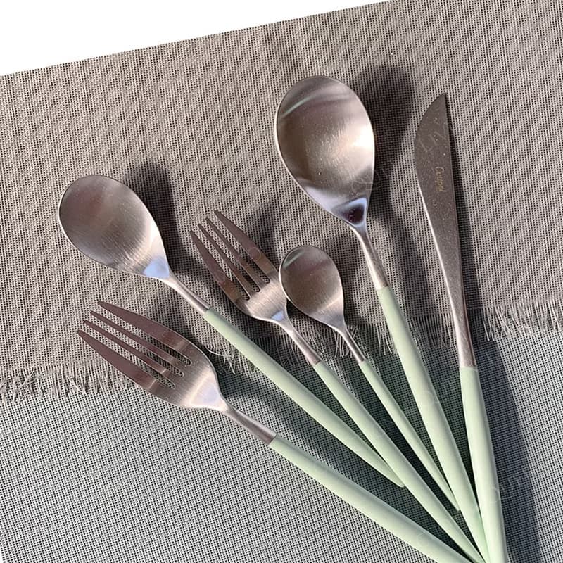 葡萄牙 Cutipol  MIO  青玉銀霧面不鏽鋼 主餐叉