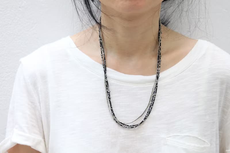 珠飾裹手鍊種子珠編織鉻午夜灰褐色項鍊