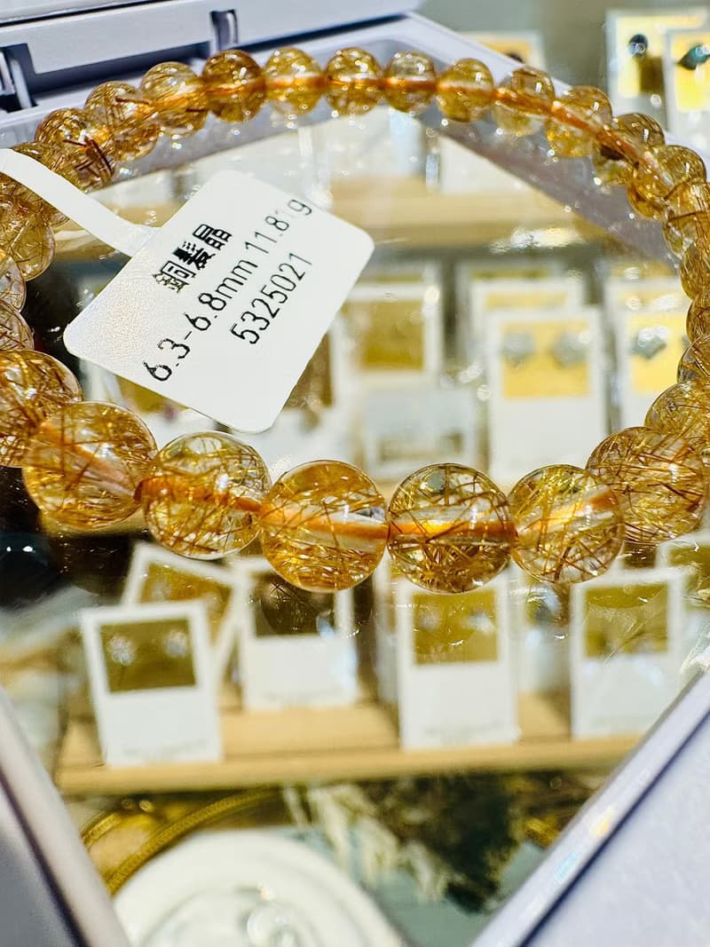 玻璃輕透料金閃閃銅髮6.3-6.8mm11.81g辟邪擋煞逢凶化吉化解濁氣