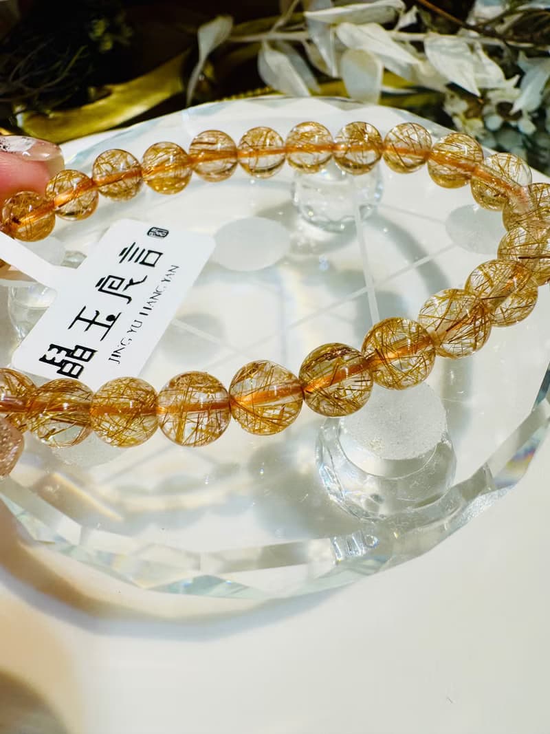 玻璃輕透料金閃閃銅髮6.3-6.8mm11.81g辟邪擋煞逢凶化吉化解濁氣