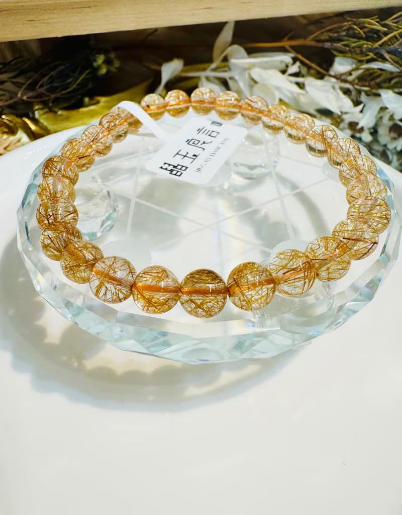 玻璃輕透料金閃閃銅髮6.3-6.8mm11.81g辟邪擋煞逢凶化吉化解濁氣