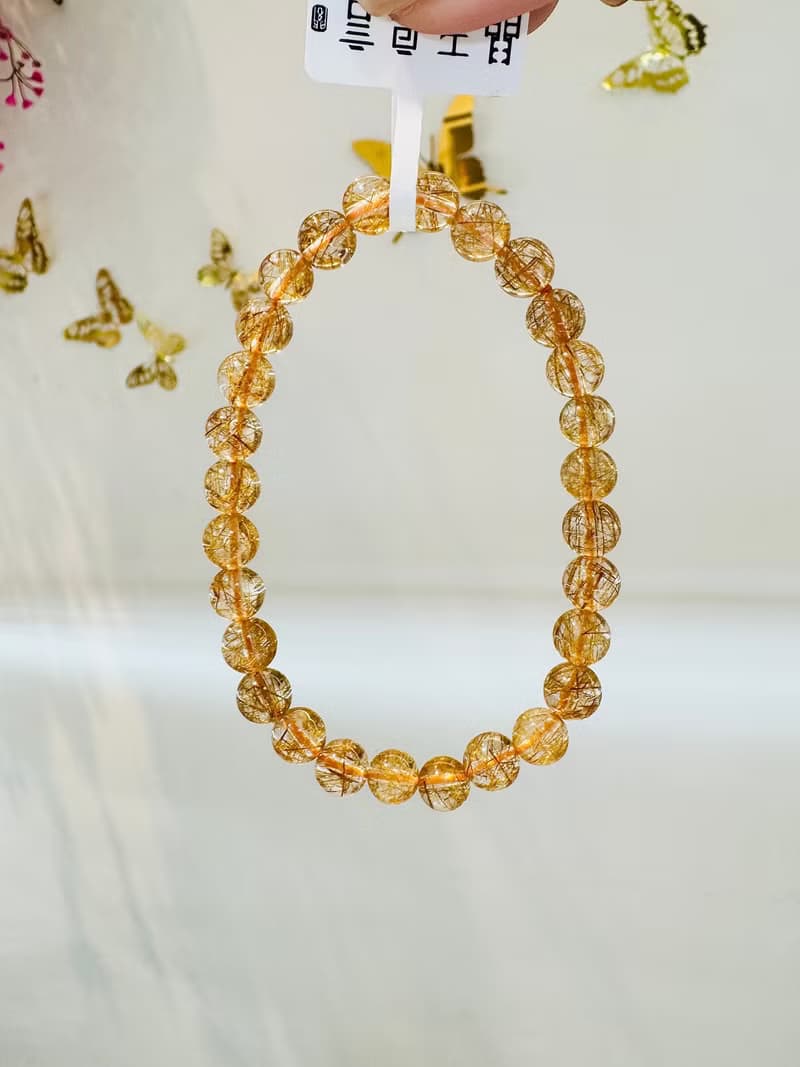 玻璃輕透料金閃閃銅髮6.3-6.8mm11.81g辟邪擋煞逢凶化吉化解濁氣