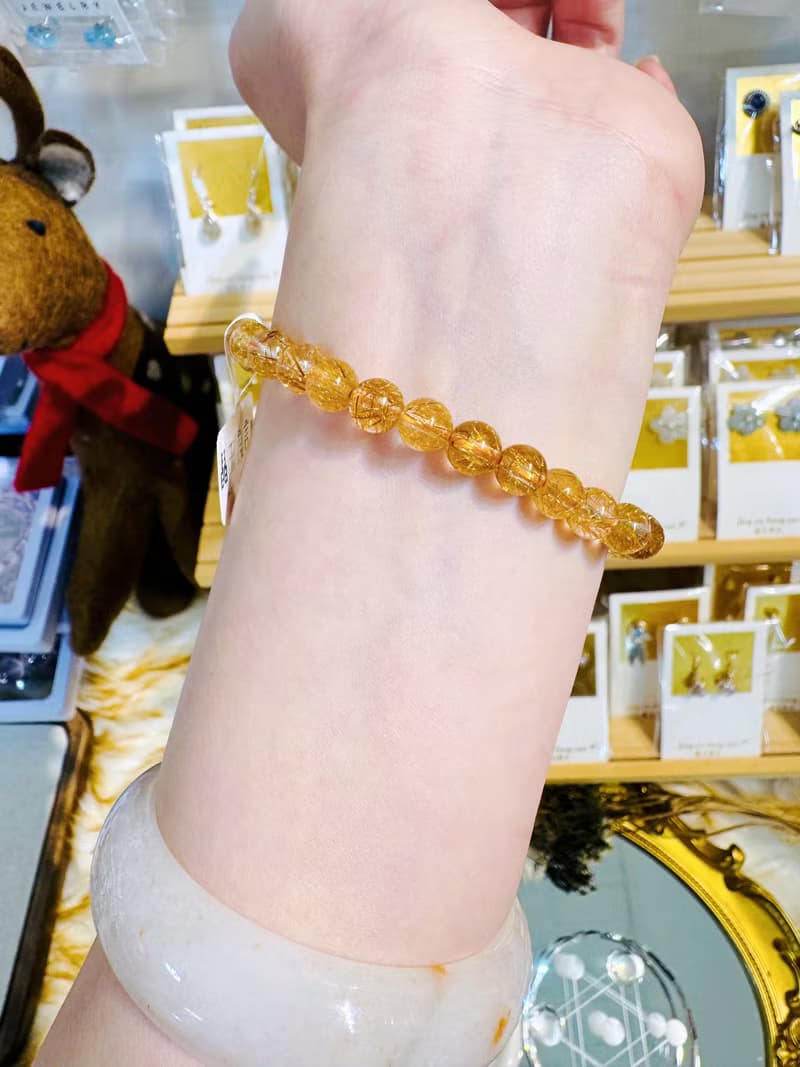 玻璃輕透料金閃閃銅髮6.3-6.8mm11.81g辟邪擋煞逢凶化吉化解濁氣