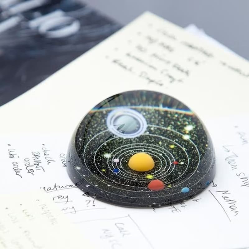 美國 Kikkerland 行星紙鎮 微觀太陽系 星空宇宙玻璃桌面擺件