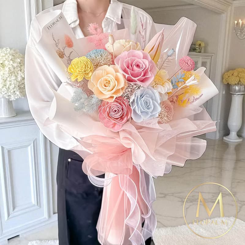 愛麗絲夢幻花園永生花束(贈送5ml香氛油)