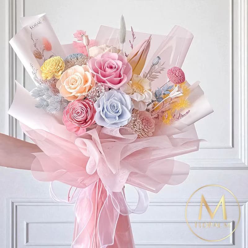 愛麗絲夢幻花園永生花束(贈送5ml香氛油)