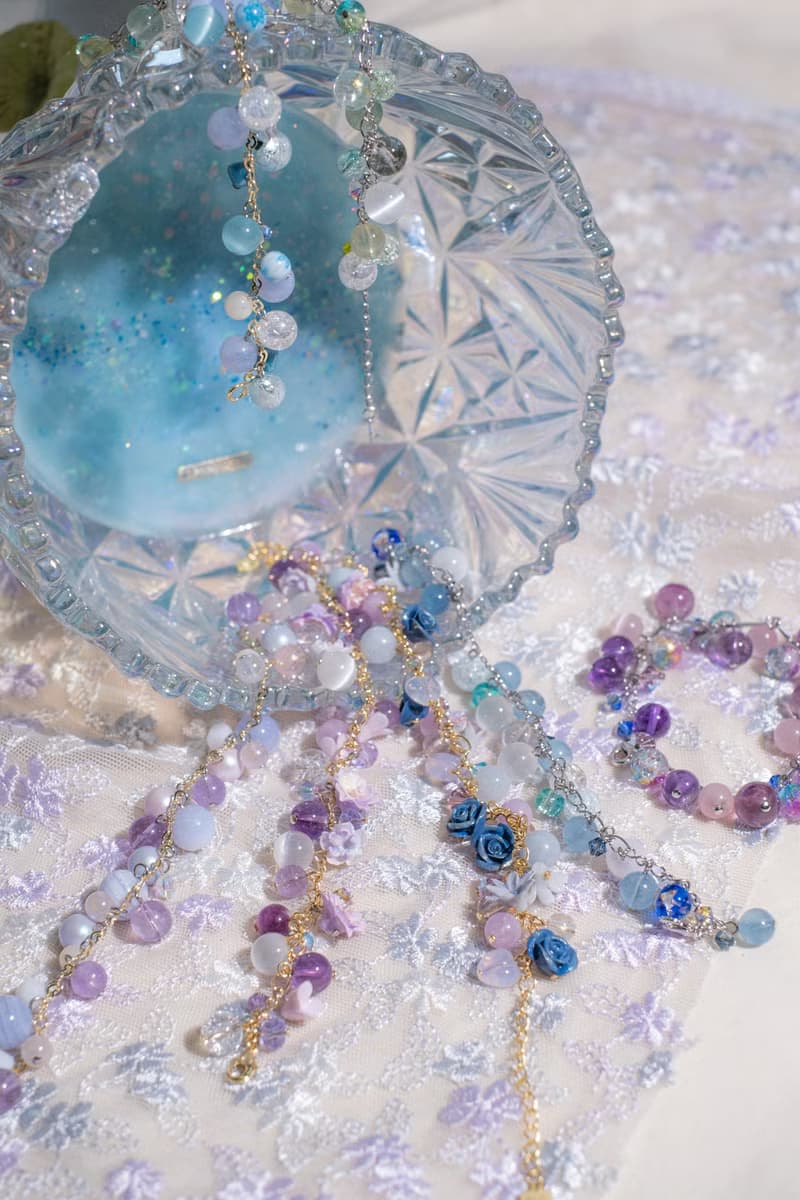 繁花泡泡浴系列水晶手鍊: 藍紋瑪瑙紫水晶