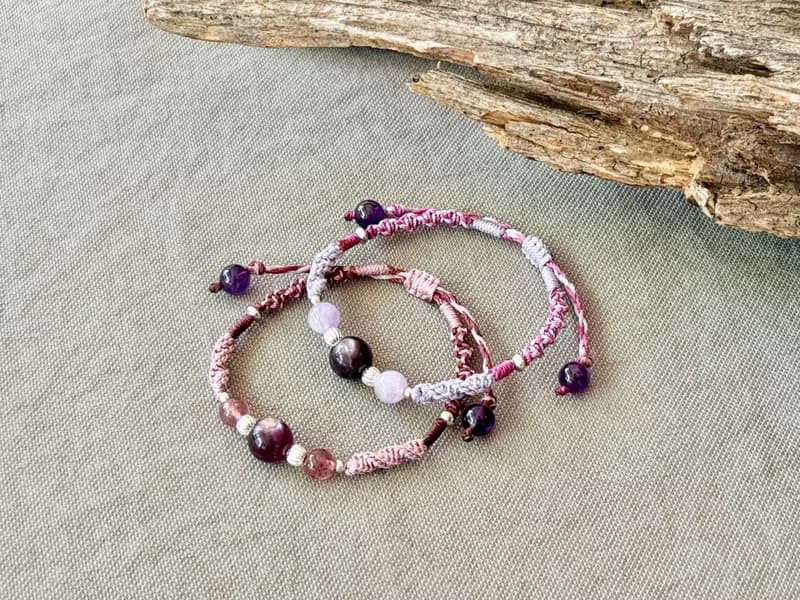 韻羽 / 紫鋰雲母 編繩 手鍊