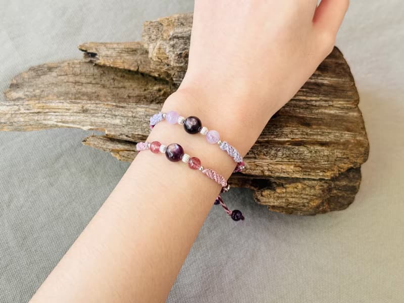 韻羽 / 紫鋰雲母 編繩 手鍊