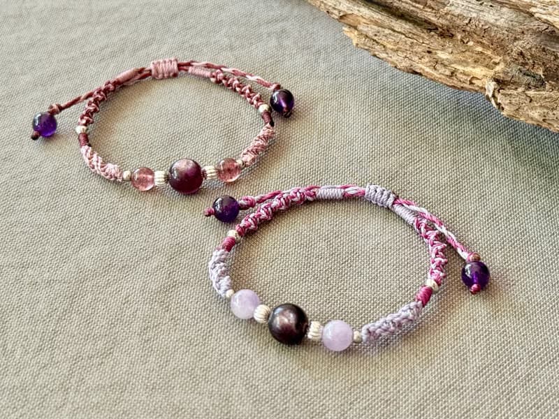 韻羽 / 紫鋰雲母 編繩 手鍊