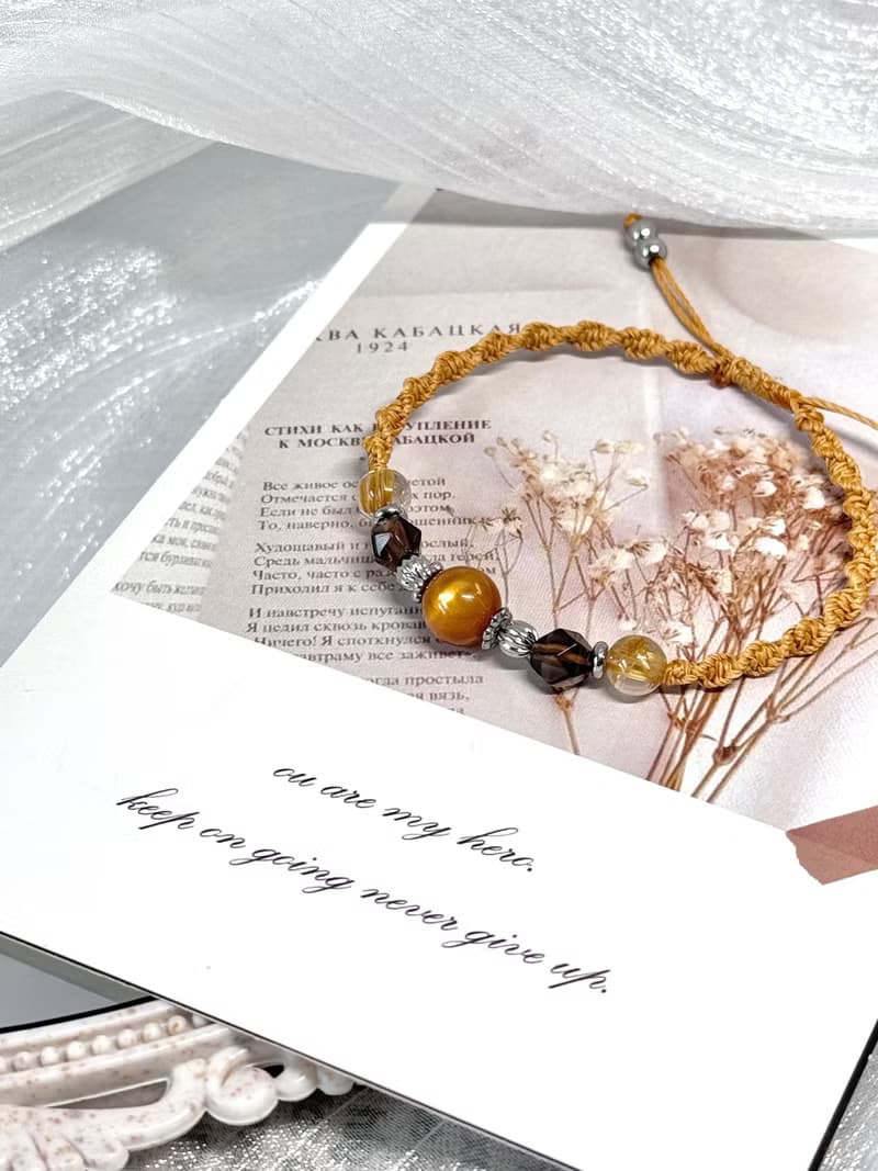 Sunshine加州陽光祈願開水晶手鍊 -鈦晶/黃金骨幹太陽