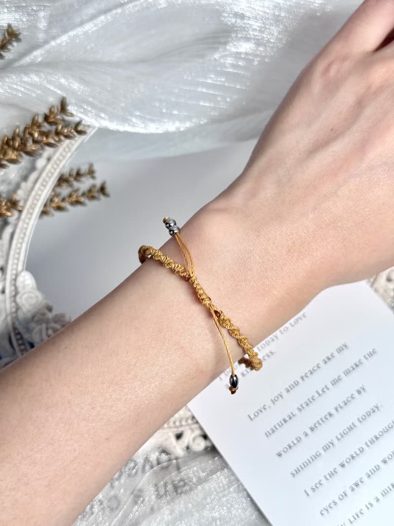 Sunshine加州陽光祈願開水晶手鍊 -鈦晶/黃金骨幹太陽