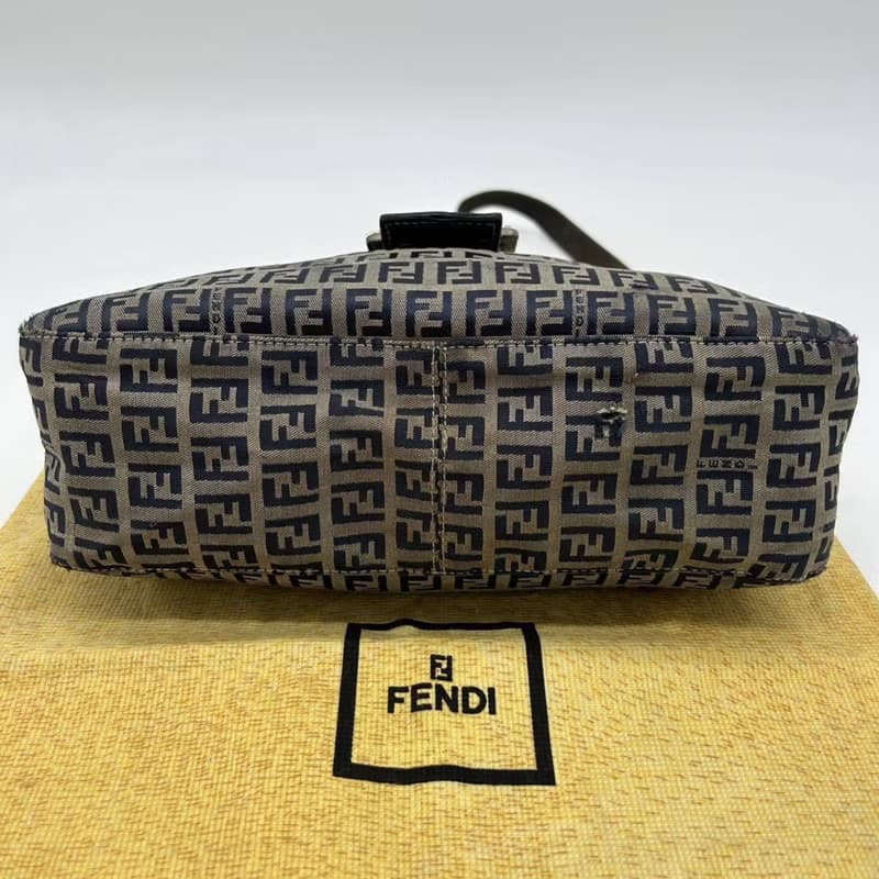 【母親節優惠】中古二手Fendi咖啡色老花皮革包斜揹側背孭手袋