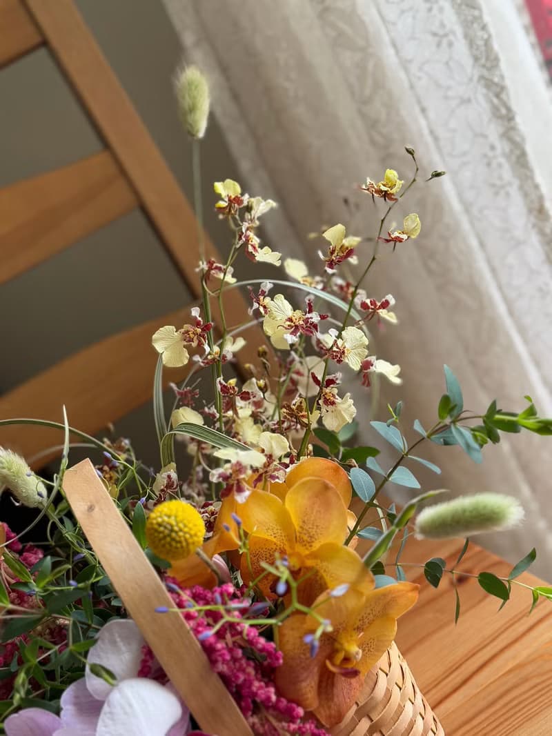 開幕提籃 個性花禮 提籃花設計 當季蘭花切花