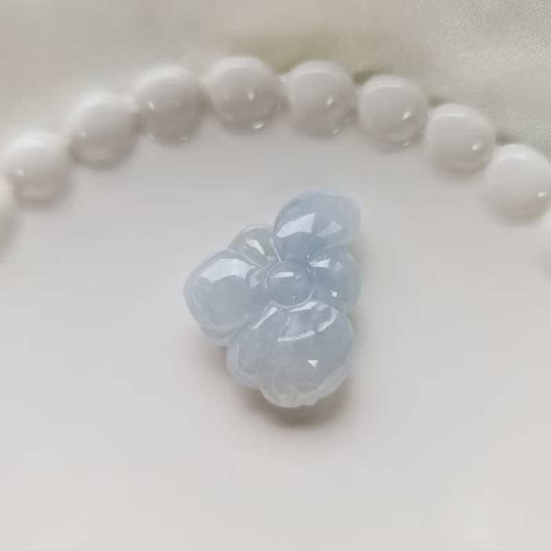 冰紫羅蘭蓮花吊墜 | 天然緬甸玉A貨翡翠