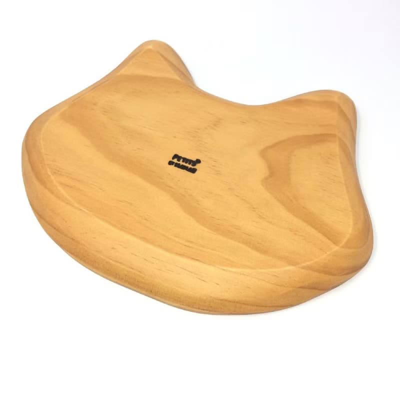 【SPICE】日本 PETIT'S MAMAN 天然松木 兒童餐盤- 貓咪