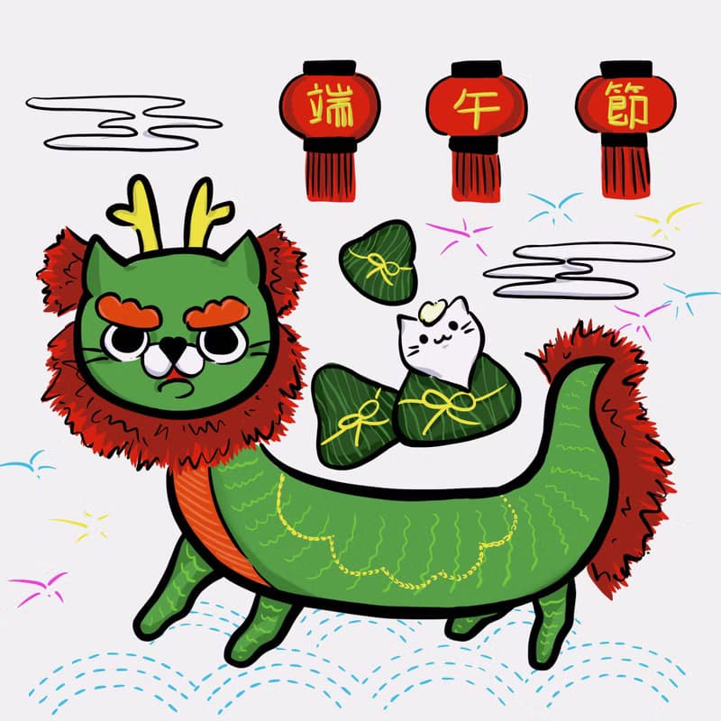 【貓咪龍舟】遊龍祈福 除穢平安 立體刺繡畫