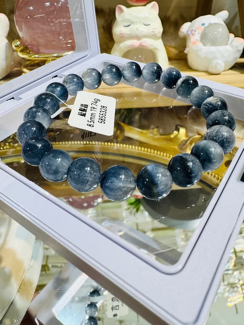 精品稀缺礦半盆藍髮晶8.5mm19.74g平衡情緒啟發智慧創意擺脫負面