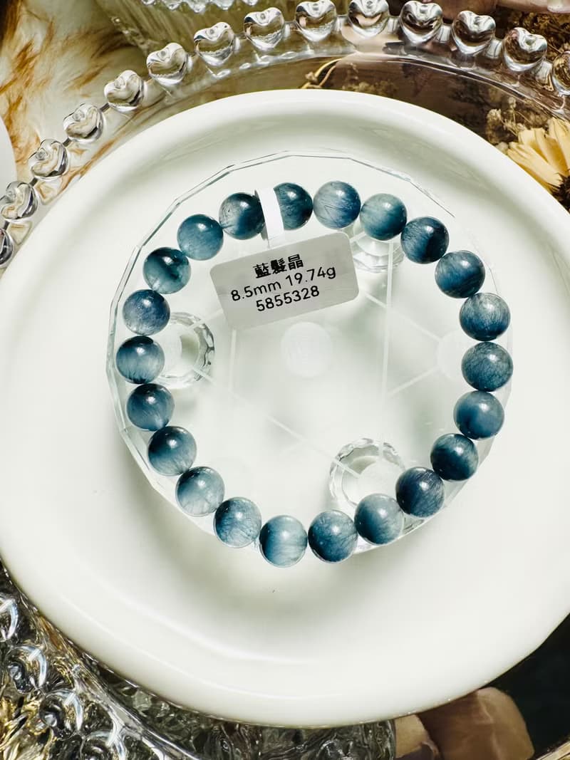 精品稀缺礦半盆藍髮晶8.5mm19.74g平衡情緒啟發智慧創意擺脫負面
