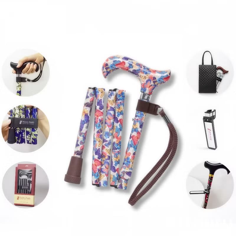 【聖誕禮盒】繽紛生活折疊手杖-蝶舞 限時優惠禮盒組 長輩送禮