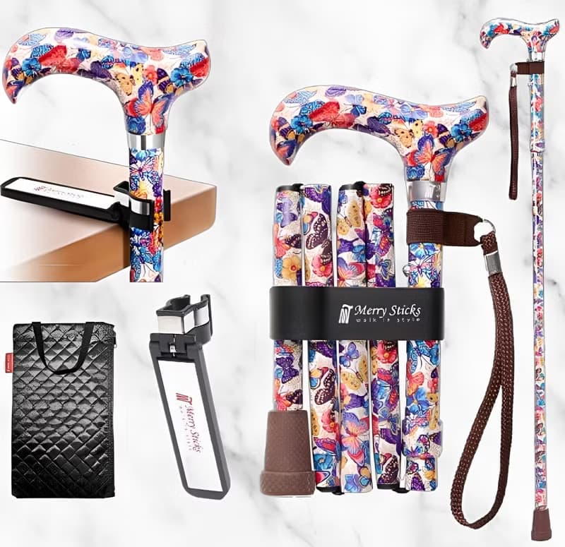 【聖誕禮盒】繽紛生活折疊手杖-蝶舞 限時優惠禮盒組 長輩送禮