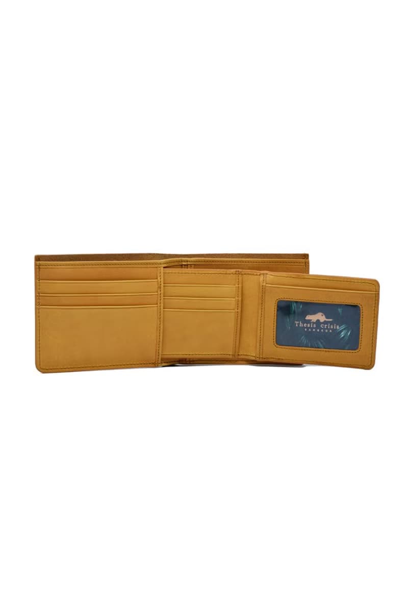 WEALTHY- LEATHER SHORT WALLET-YELLOW CREAM