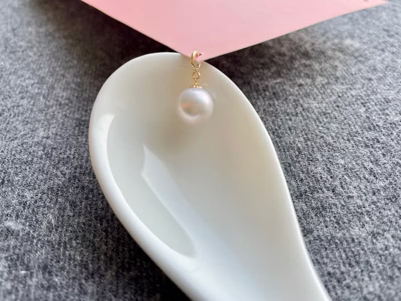 萬能吊墜 天然淡水珍珠 柔光白珍珠 18K金
