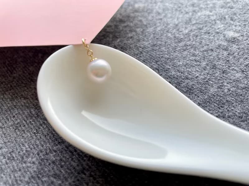 萬能吊墜 天然淡水珍珠 柔光白珍珠 18K金