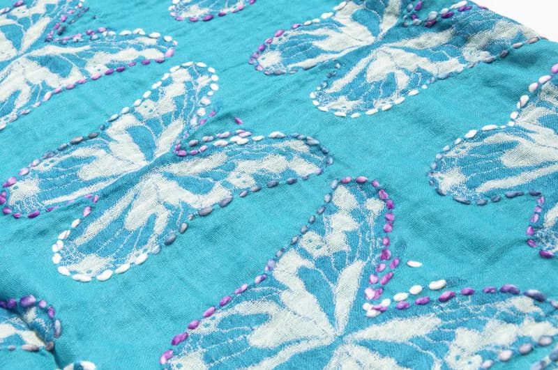 喀什米爾Cashmere/水煮羊毛披肩/針織圍巾/刺繡圍巾/羊絨披巾-花
