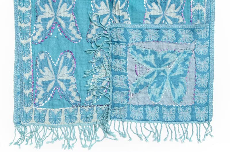 喀什米爾Cashmere/水煮羊毛披肩/針織圍巾/刺繡圍巾/羊絨披巾-花