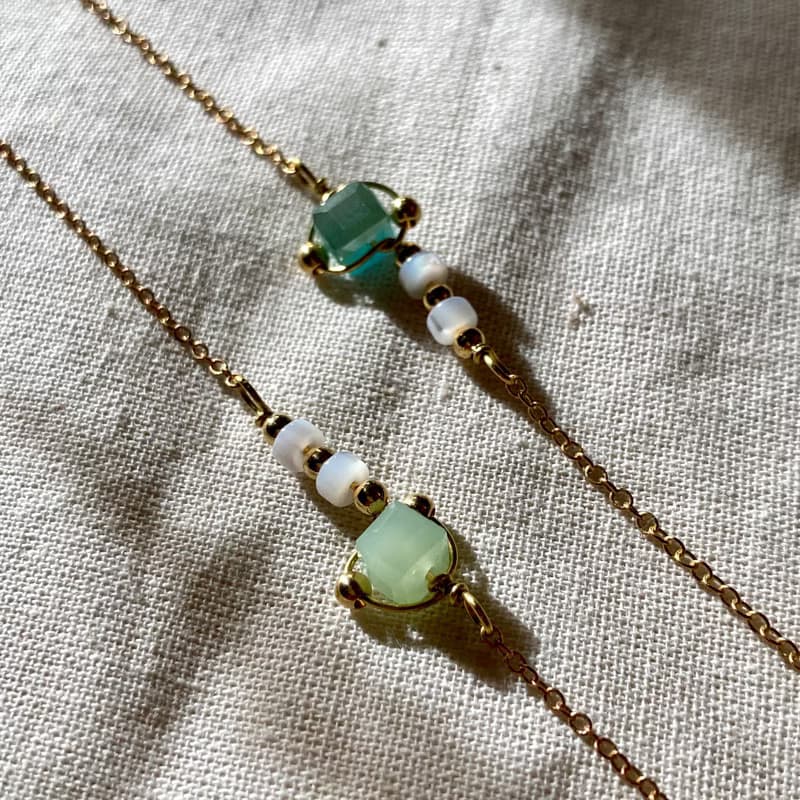 老林雜貨 | 琉璃珠黃銅手鍊