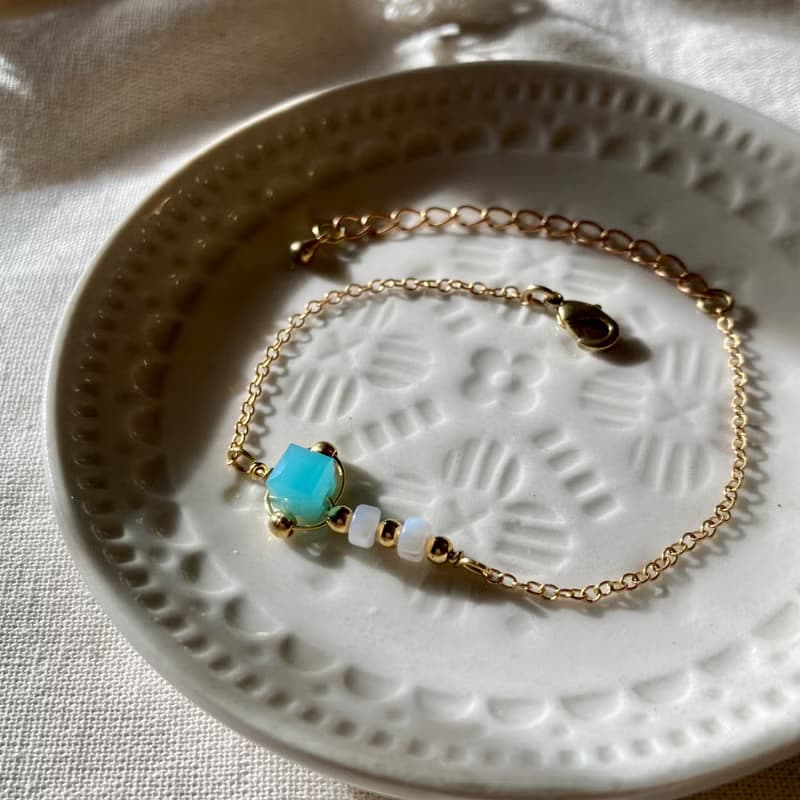 老林雜貨 | 琉璃珠黃銅手鍊