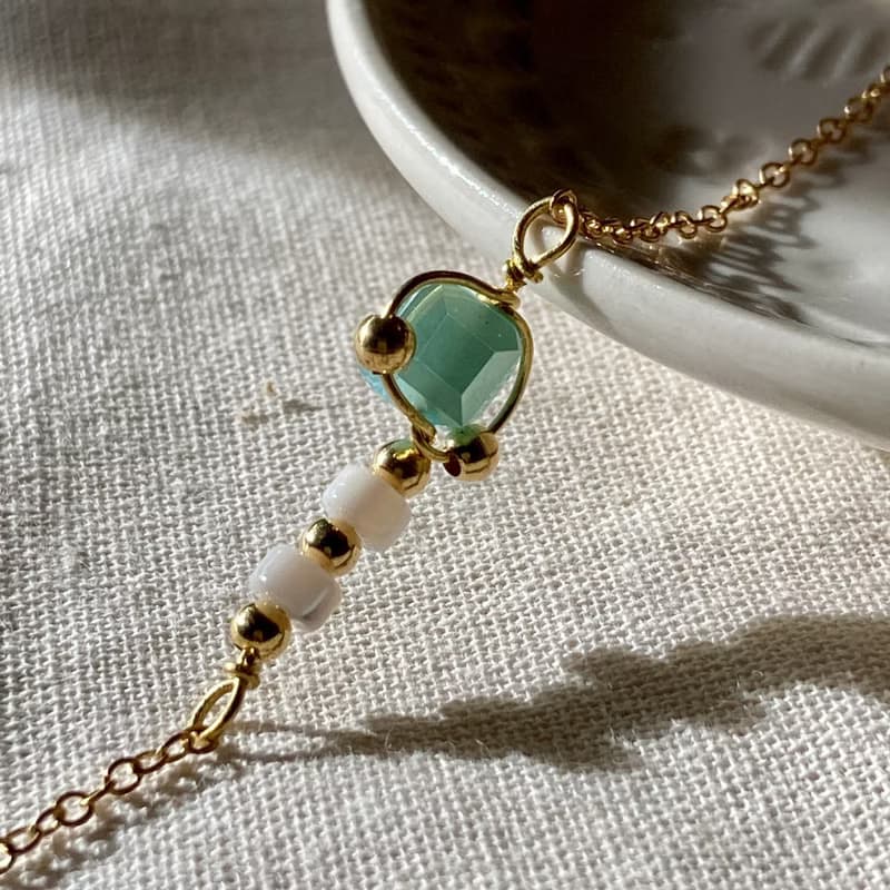 老林雜貨 | 琉璃珠黃銅手鍊