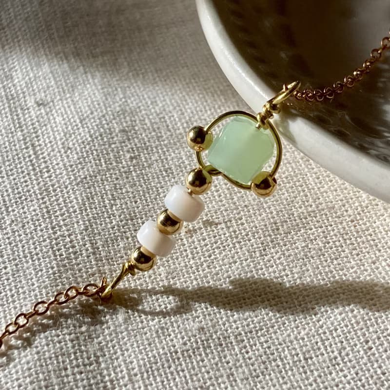 老林雜貨 | 琉璃珠黃銅手鍊