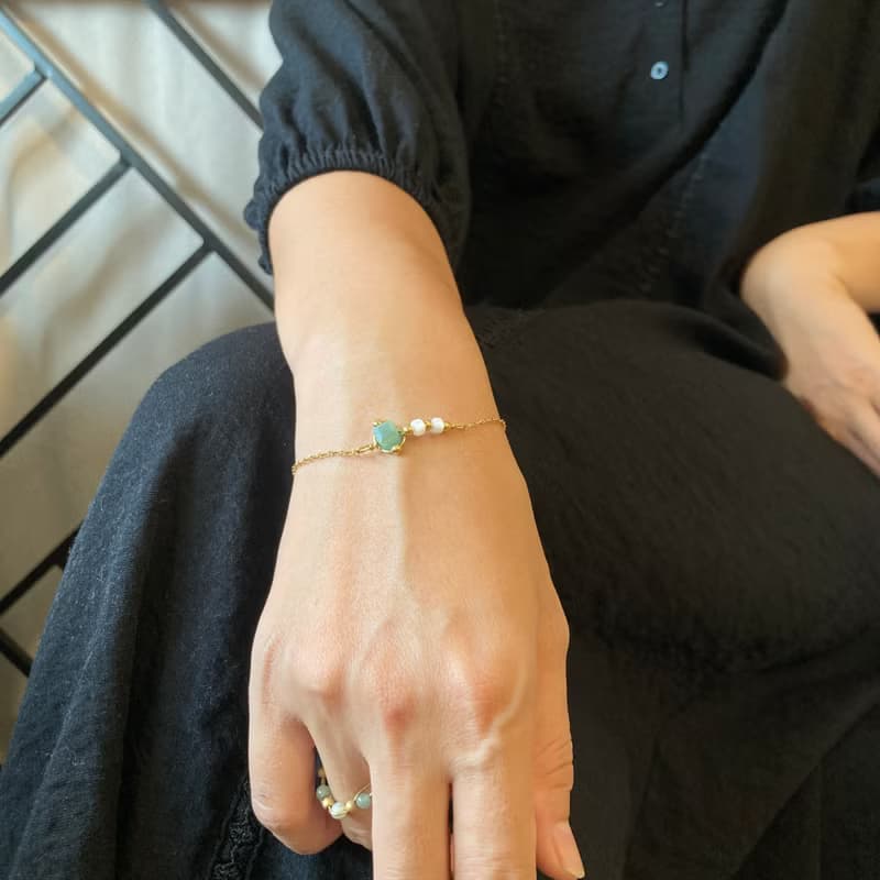 老林雜貨 | 琉璃珠黃銅手鍊