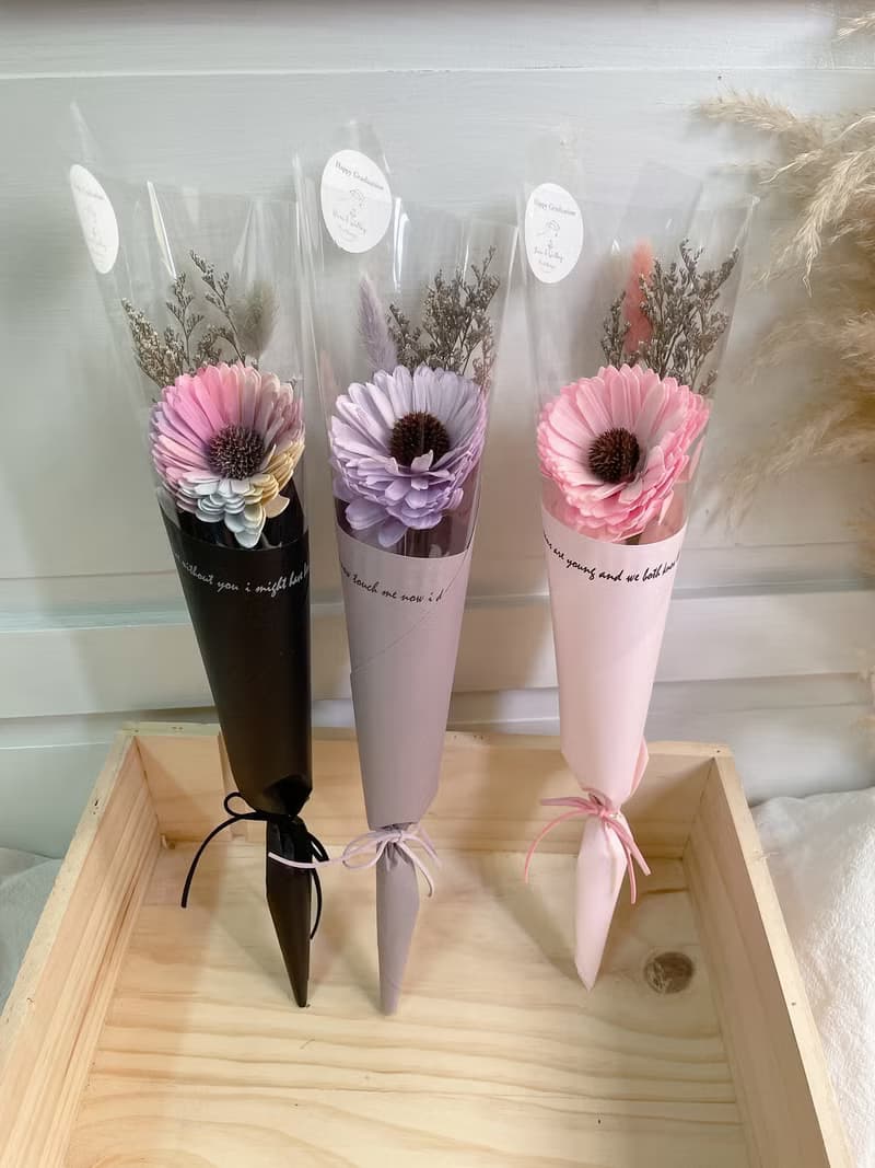 向日葵甜筒花/乾燥向日葵/單朵向日葵/向日葵花束/太陽花束/現貨