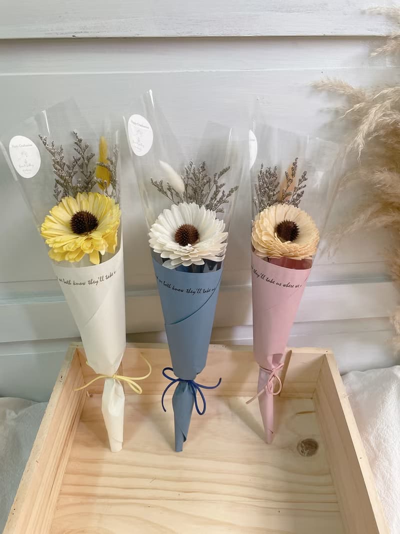 向日葵甜筒花/乾燥向日葵/單朵向日葵/向日葵花束/太陽花束/現貨