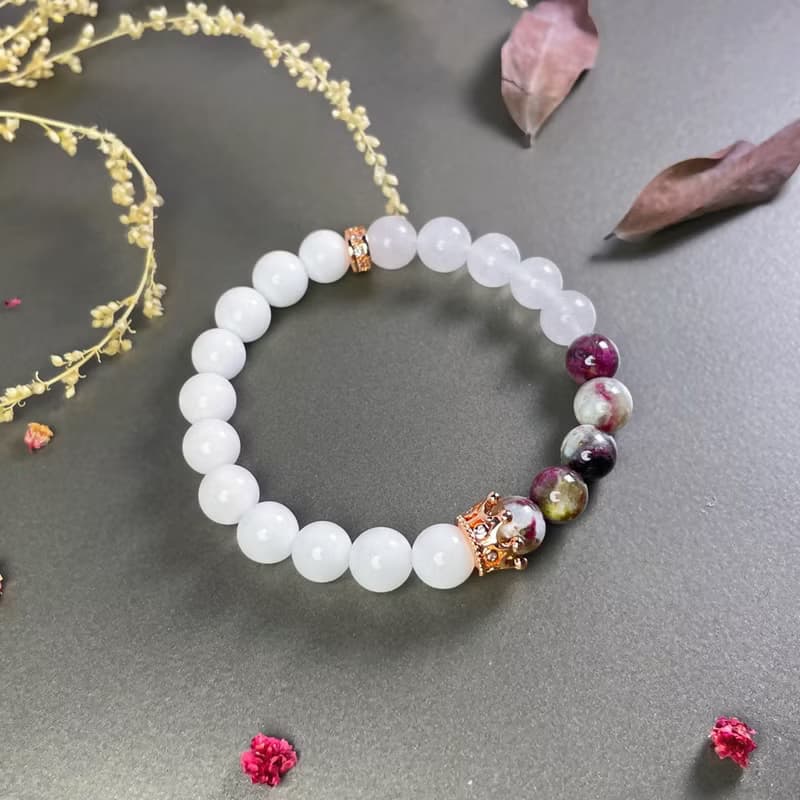 公爵Prinz | 女爵梅花碧璽x玉髓手鍊_水晶天然礦石【願望實現】