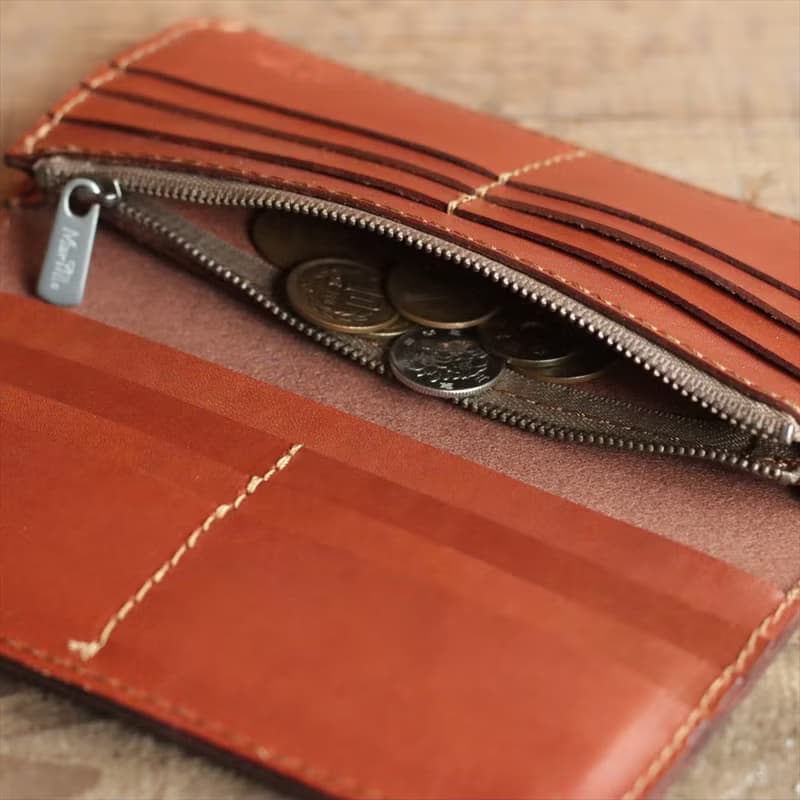 Valdo / シックなメンズ長財布 【革4色×糸12色から選択】 / 手縫い刺繍 / 日本製 / 多収納 / スマート / ギフト対応 【olg-20】