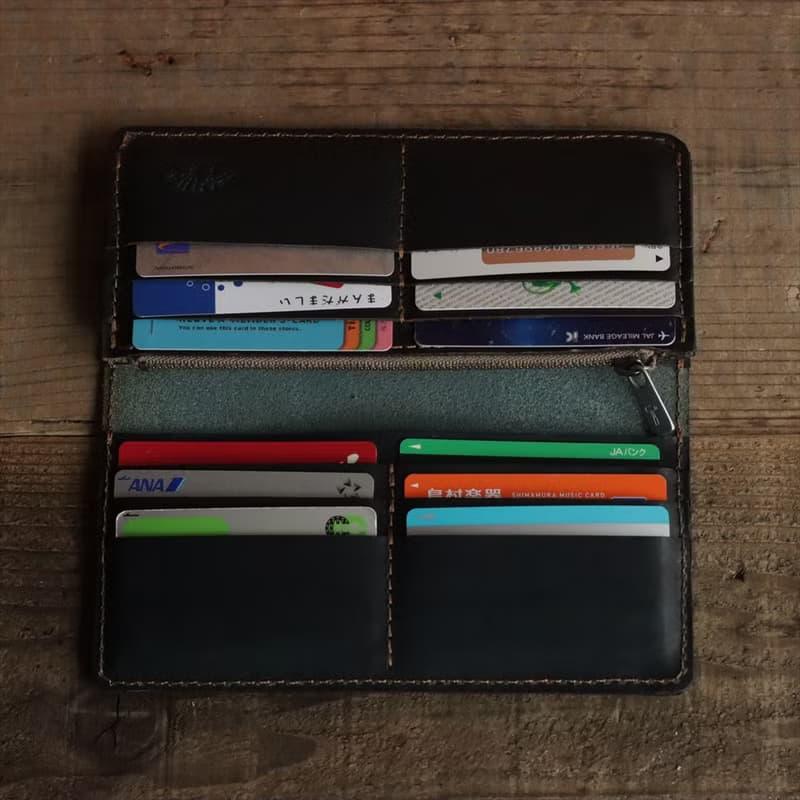Valdo / シックなメンズ長財布 【革4色×糸12色から選択】 / 手縫い刺繍 / 日本製 / 多収納 / スマート / ギフト対応 【olg-20】