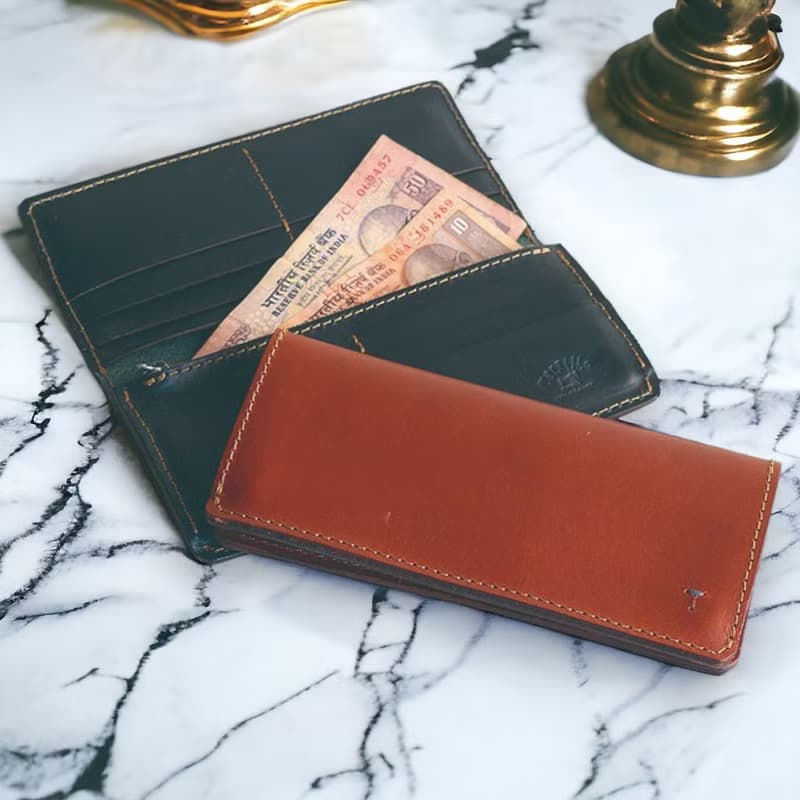Valdo / シックなメンズ長財布 【革4色×糸12色から選択】 / 手縫い刺繍 / 日本製 / 多収納 / スマート / ギフト対応 【olg-20】