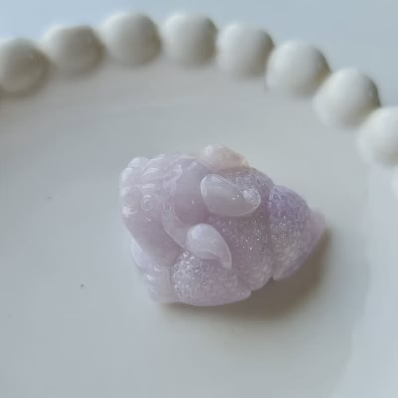 滿底濃紫帶蜜糖黃三角金蟾 | 天然緬甸玉A貨翡翠