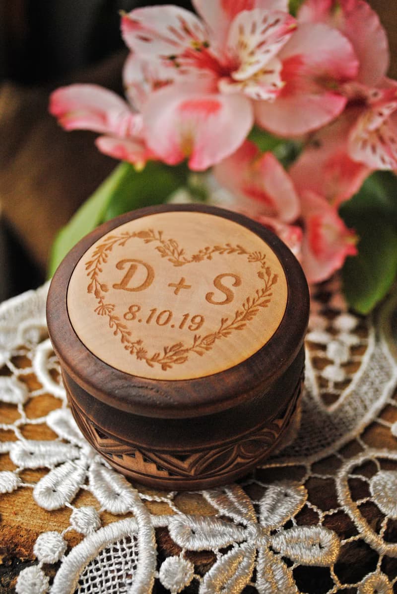 Personalized wedding ring box,Engagement ring holder,Storage ring box,women gift