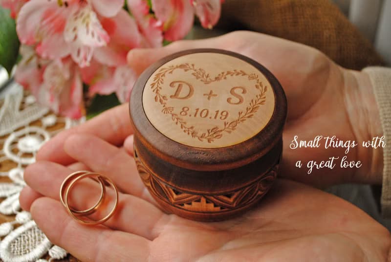 Personalized wedding ring box,Engagement ring holder,Storage ring box,women gift