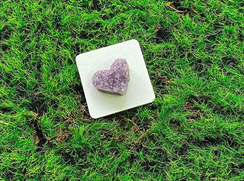 天然原礦可愛小紫晶愛心 療癒 開運 淨化 原礦 增智慧 擺件