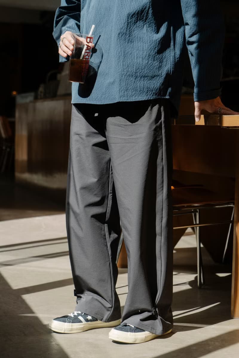 PANTS 復古高質感寬鬆保暖休閒長褲 秋冬肌理感闊腿剪裁灰色男