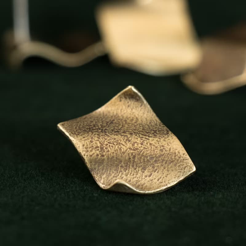 【soid Studio適品】黃銅耳飾-皺皺的紙